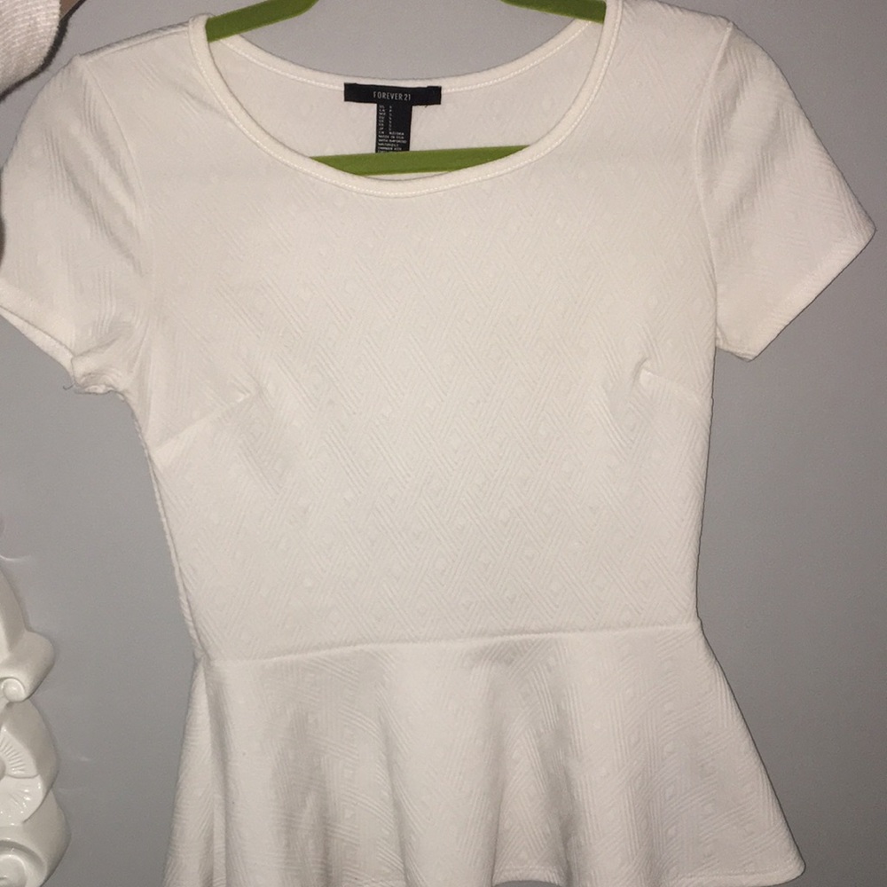 Cream peplum shirt
